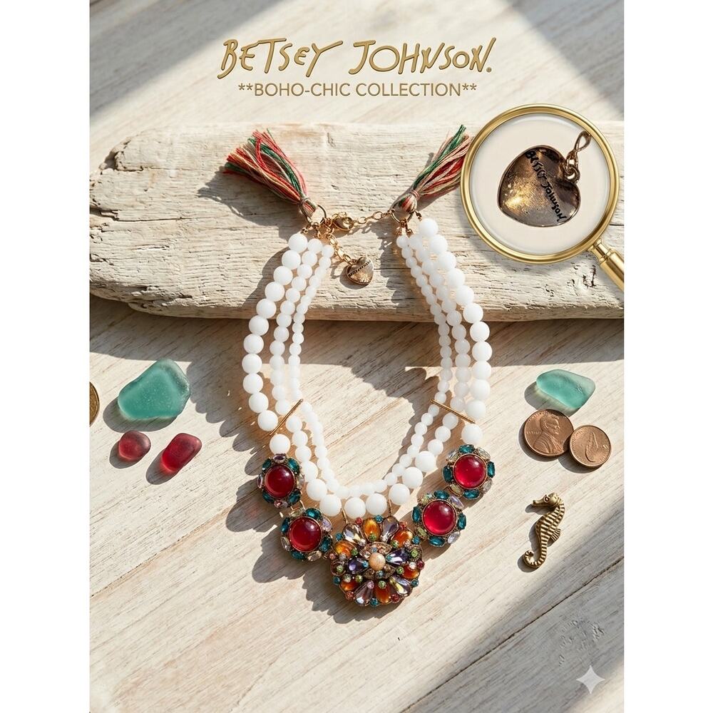 Betsey Johnson Boho Multi-Strand Tassel Necklace
